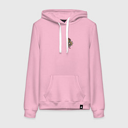 Толстовка-худи хлопковая женская Зелёный китайский дракон Lun, цвет: светло-розовый