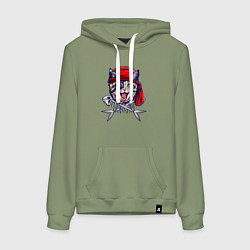 Женская толстовка-худи Кот пират и рыбьи кости