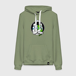 Женская толстовка-худи Космонавт с инопланетным котом