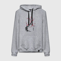 Женская толстовка-худи Сакура с иероглифами