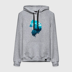 Женская толстовка-худи Принцесса Мононоке волчий силуэт