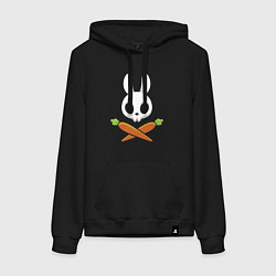 Женская толстовка-худи Череп кролика с двумя морковками