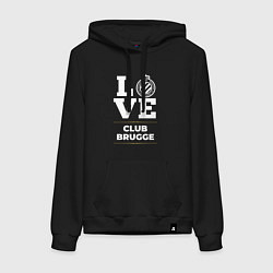 Толстовка-худи хлопковая женская Club Brugge Love Classic, цвет: черный