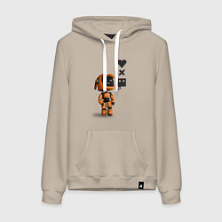Женская толстовка-худи Оранжевый робот с логотипом LDR