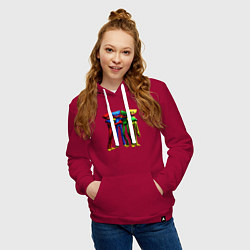 Толстовка-худи хлопковая женская GAME POPPY PLAYTIME Mini Huggies, цвет: маджента — фото 2