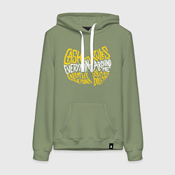 Толстовка-худи хлопковая женская CREAM Wu-Tang, цвет: авокадо