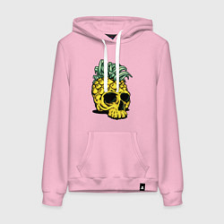 Женская толстовка-худи Череп-ананас Лето