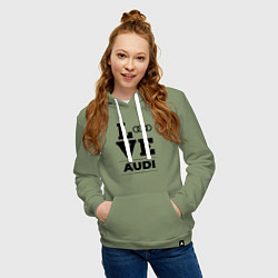 Толстовка-худи хлопковая женская Audi Love Classic, цвет: авокадо — фото 2