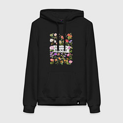 Женская толстовка-худи Позволь себе расцвести разные цветы ботаника аквар