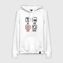 Женская толстовка-худи Eat - Sleep - Final Fantasy - Repeat