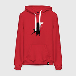 Женская толстовка-худи Самурай и белая луна