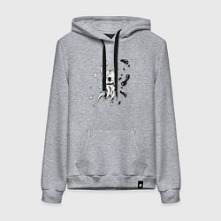 Толстовка-худи хлопковая женская Hollow Knight game, цвет: меланж