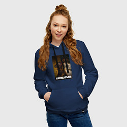 Толстовка-худи хлопковая женская Капибарыня на коне, цвет: тёмно-синий — фото 2