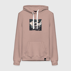 Женская толстовка-худи Оранжевая луна и лесное ралли