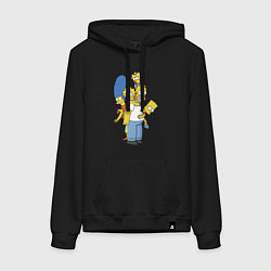 Женская толстовка-худи Прикольная семейка Симпсонов