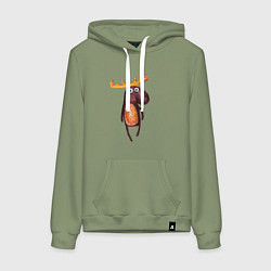 Женская толстовка-худи Прикольный лосяш