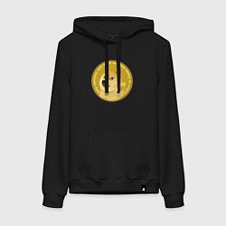 Женская толстовка-худи Иронизирующая монета с Доге