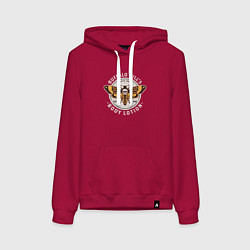Толстовка-худи хлопковая женская Buffalo bill, цвет: маджента