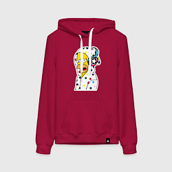 Женская толстовка-худи Гомер Симпсон в звёздном балахоне и в наушниках