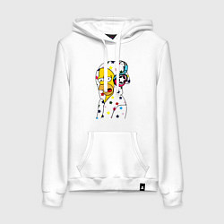 Женская толстовка-худи Гомер Симпсон в звёздном балахоне и в наушниках