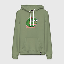 Женская толстовка-худи Лягушка Пепе девочка