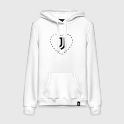 Женская толстовка-худи Лого Juventus в сердечке