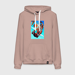 Женская толстовка-худи Девочка-енот сделала слэм данк