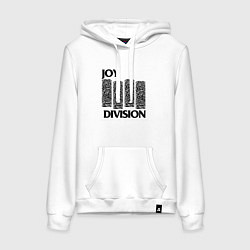Толстовка-худи хлопковая женская Joy Division - rock, цвет: белый