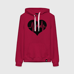 Женская толстовка-худи Кардиограмма сердца