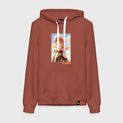 Толстовка-худи хлопковая женская Радостный Лави - D Gray man, цвет: кирпичный
