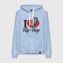 Толстовка-худи хлопковая женская Love Hip Hop, цвет: мягкое небо