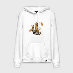 Женская толстовка-худи Котик и батон