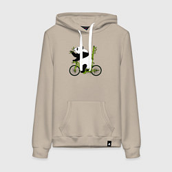 Женская толстовка-худи Панда на велосипеде с бамбуком