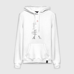 Женская толстовка-худи Вертикальная лисичка