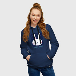 Толстовка-худи хлопковая женская Funny - Bunny, цвет: тёмно-синий — фото 2