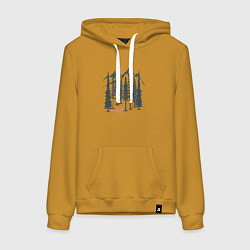 Женская толстовка-худи Лисичка в Лесу