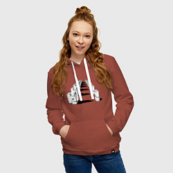 Толстовка-худи хлопковая женская Человек бензопила - Космонавты, цвет: кирпичный — фото 2