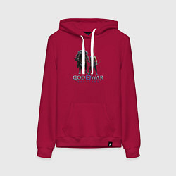 Толстовка-худи хлопковая женская Отец и сын GoW Ragnarok, цвет: маджента