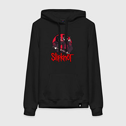 Толстовка-худи хлопковая женская Slipknot rock, цвет: черный