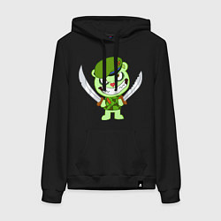 Толстовка-худи хлопковая женская Angry Flippy, цвет: черный