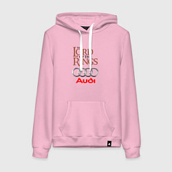 Толстовка-худи хлопковая женская Audi - властелин колец, цвет: светло-розовый
