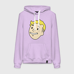 Толстовка-худи хлопковая женская Vault boy head, цвет: лаванда