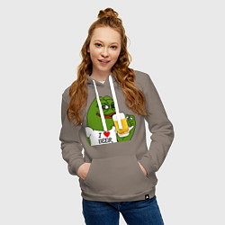 Толстовка-худи хлопковая женская Drink Pepe, цвет: утренний латте — фото 2