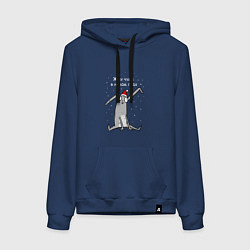 Женская толстовка-худи Кролик ждет чуда в новом году