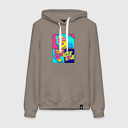 Женская толстовка-худи Поп арт девушка с телефоном