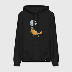 Женская толстовка-худи Кот на одуванчике