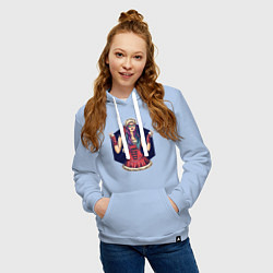 Толстовка-худи хлопковая женская Santa baby, цвет: мягкое небо — фото 2