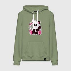 Женская толстовка-худи Панда с жестом рок
