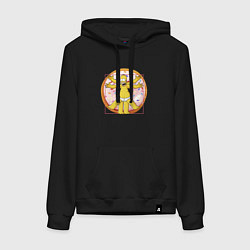 Женская толстовка-худи Канонические пропорции Гомера Симпсона - remake