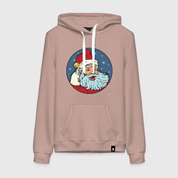 Женская толстовка-худи Дед Мороз весельчак